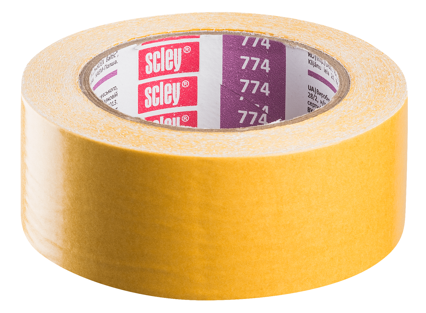 Scley taśma dwustronna *774*, PP z tkaniną, 50 mm x 10 m