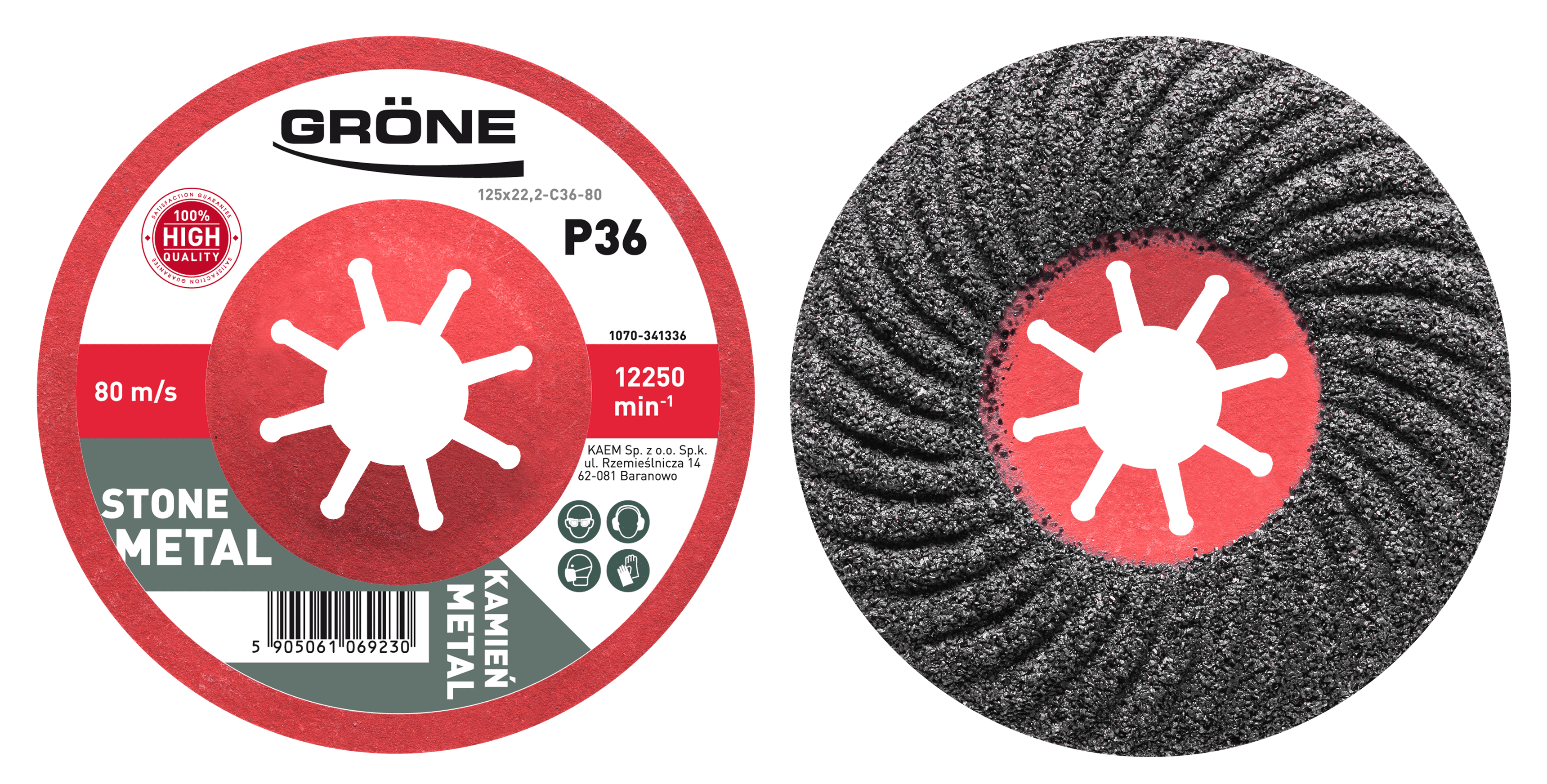Gröne ściernica półelastyczna nasyp profilowany *P60*, 125 x 22,23 mm