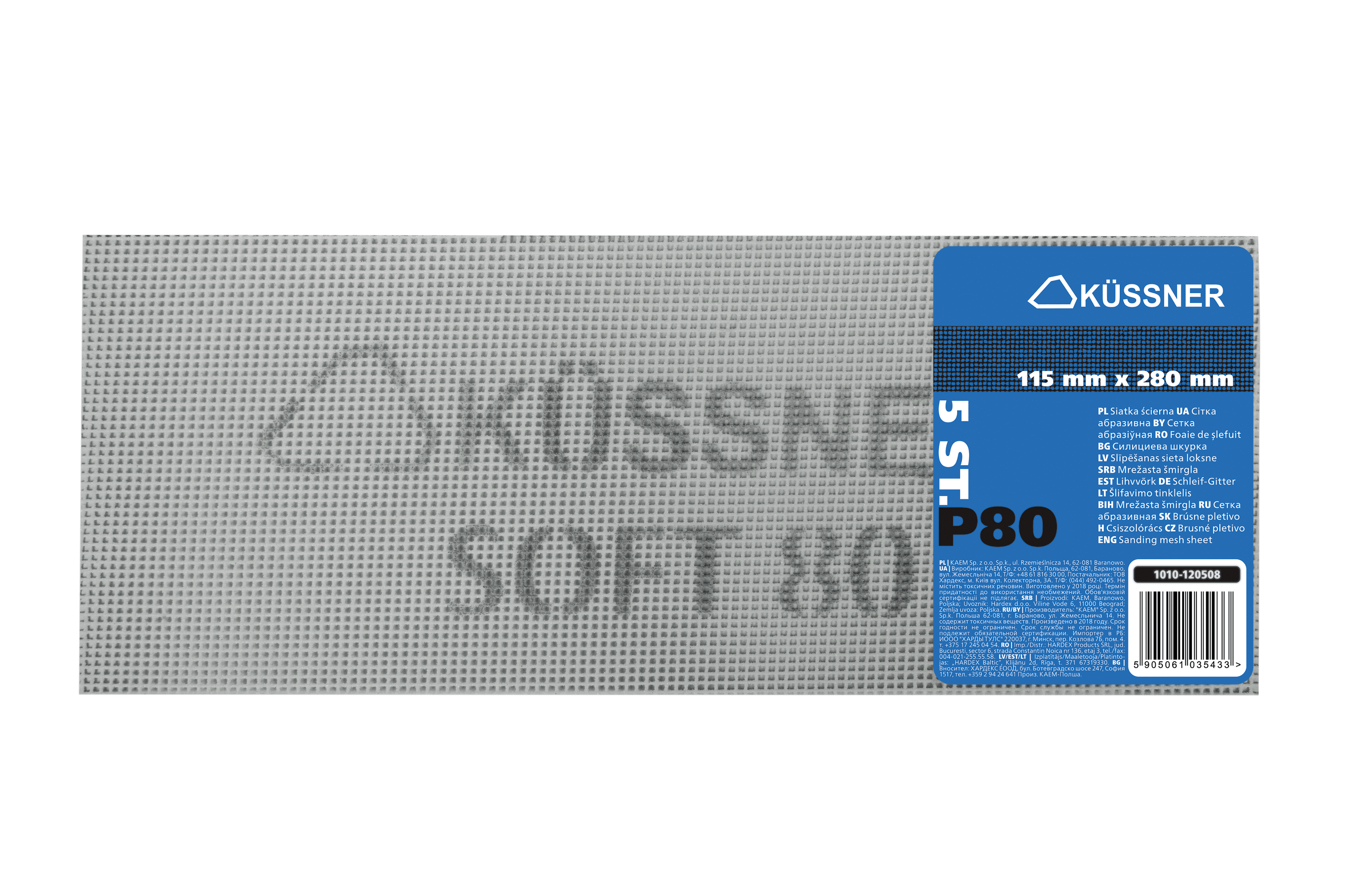 Küssner siatka ścierna Soft 280 x 115 mm, nasyp elektrokorund, granulacja *P120*, op. 5 szt.