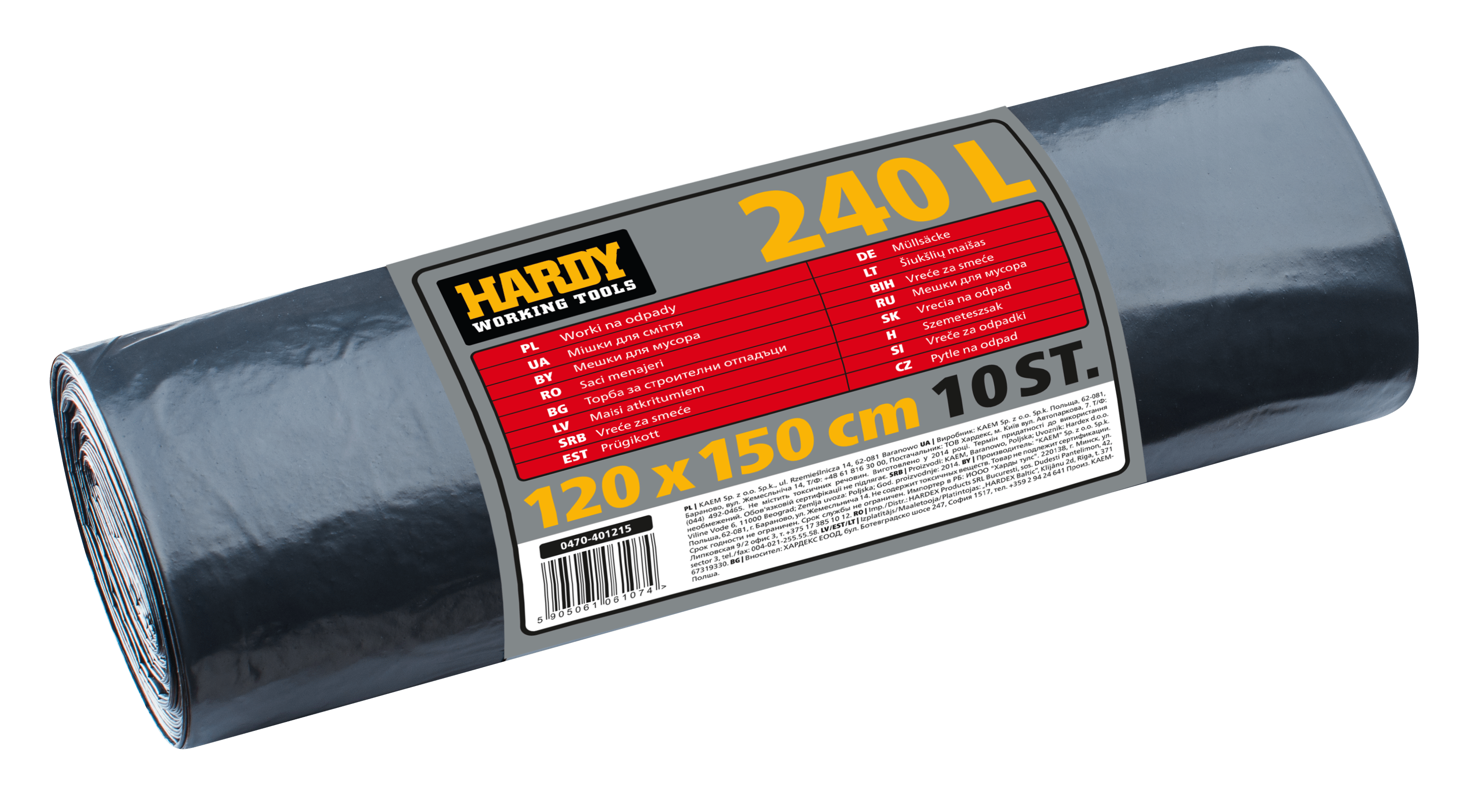 Scley worki na odpady poj. 240 l, folia Flex Medium, szare, op. rolka 10 szt.
