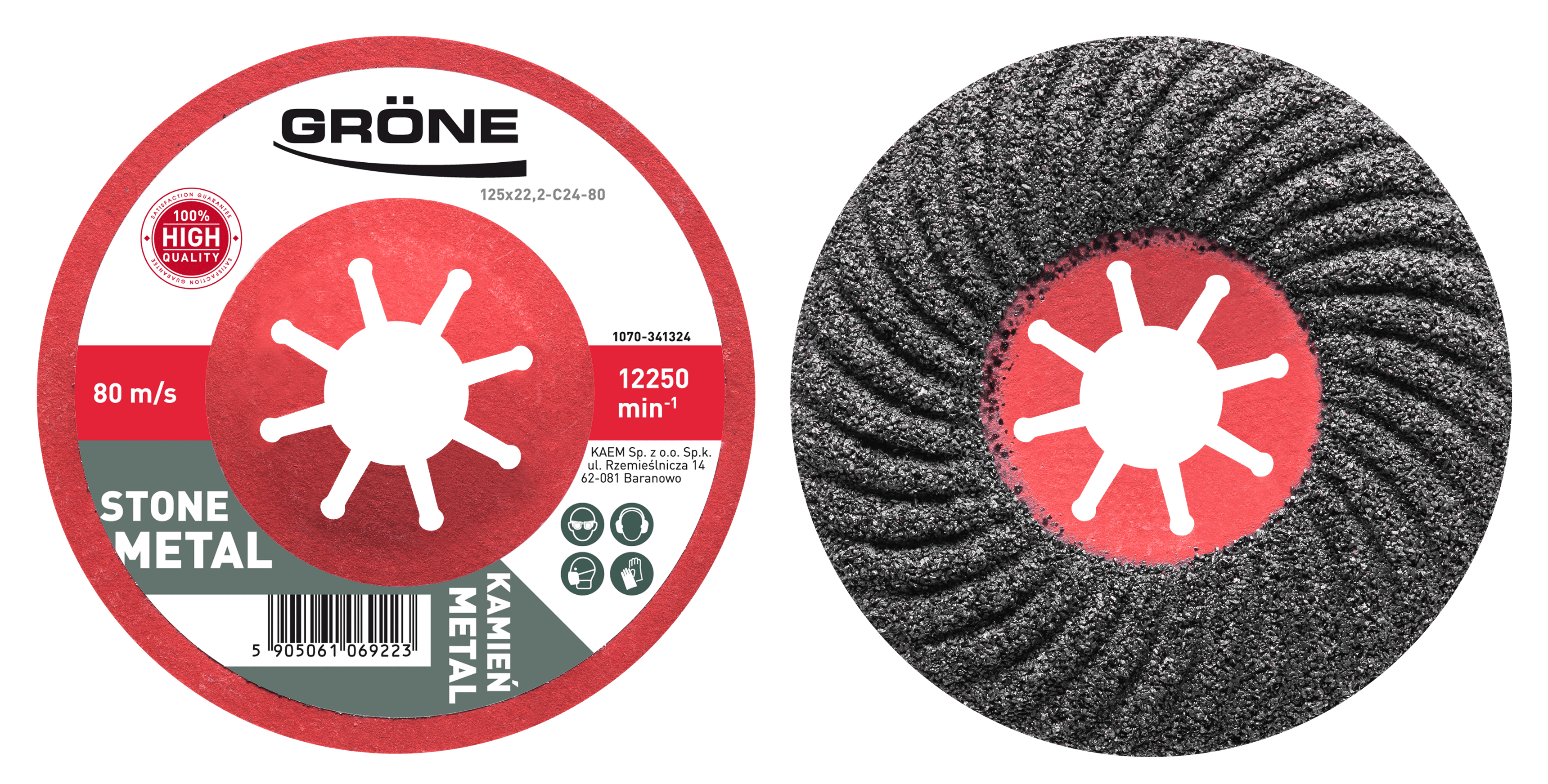 Gröne ściernica półelastyczna nasyp profilowany *P24*, 125 x 22,23 mm