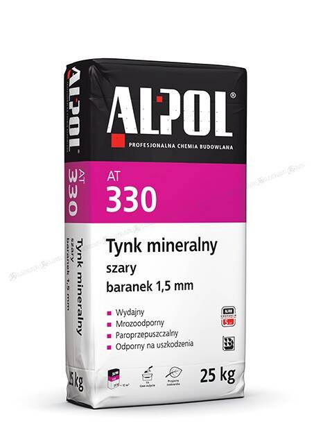 Tynk mineralny szary baranek 1,5 mm AT 330 25 kg ALPOL