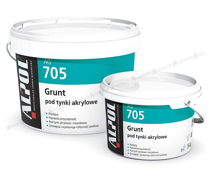 Grunt pod tynki akrylowe AG 705 13 kg biały ALPOL