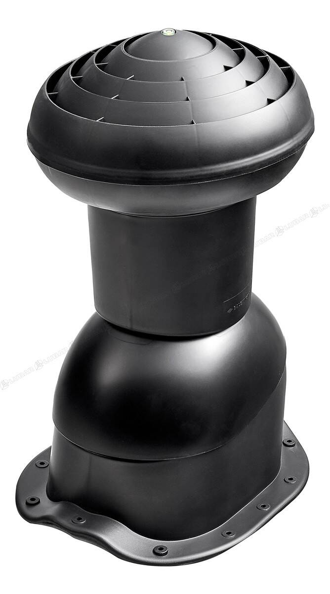 PANORAMA kominek wentylacyjny 125mm z przyłączem 9005 czarny (Zdjęcie 1)