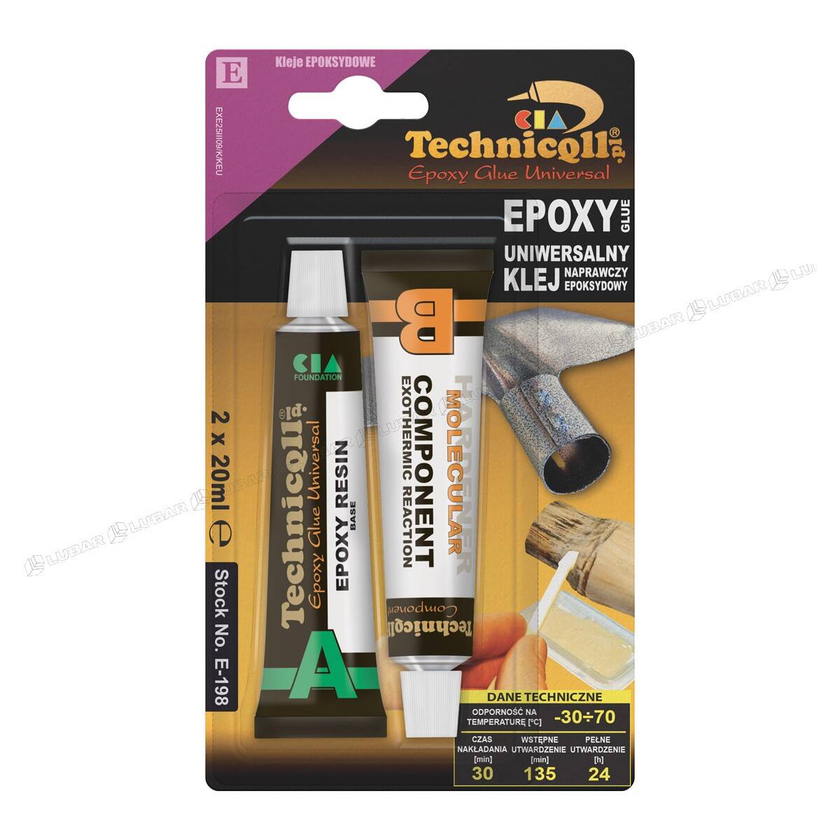 TECHNIQLL Klej Epoksydowy uniwersalny 2x20ml E-198