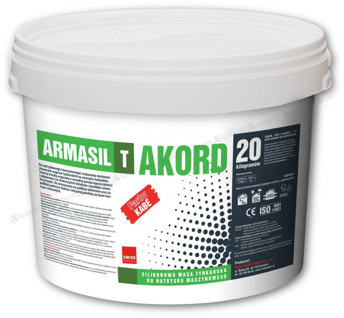 ARMASIL T AKORD S.P. Tynk silikonowy natryskowy 1,5mm 20kg KABE