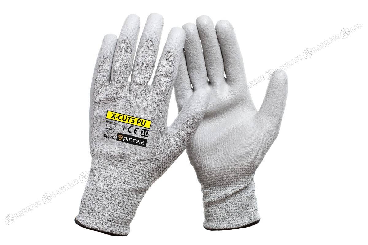 Rękawice ochronne BHP antyprzecięciowe X-CUT5 PU r. 10