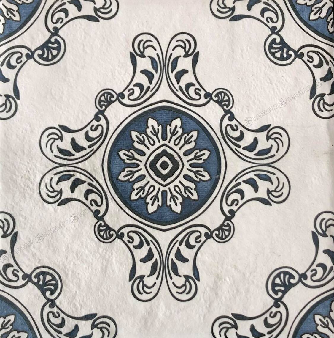 Płytka gresowa SEVILLA azul struktura dekor B 19,8x19,8