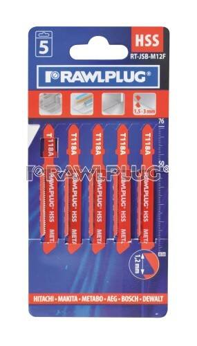 Brzeszczoty do wyrzynarek do cięcia metalu typ T RT-JSB-M12F RAWLPLUG 5 szt./op.