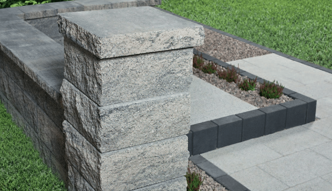 Ogrodzenie SONNBLICK 36/36/18 Kamień na filar 4-stronny szary granit (Zdjęcie 3)