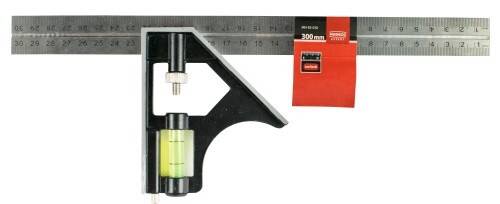 Kątownik wielofunkcyjny 300×100 mm z przesuwanym ramieniem z libellą MN-83-030 Modeco Expert