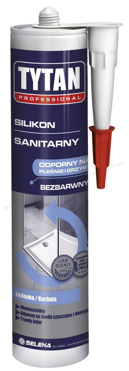 Silikon sanitarny 280 ml bezbarwny TYTAN (Zdjęcie 1)