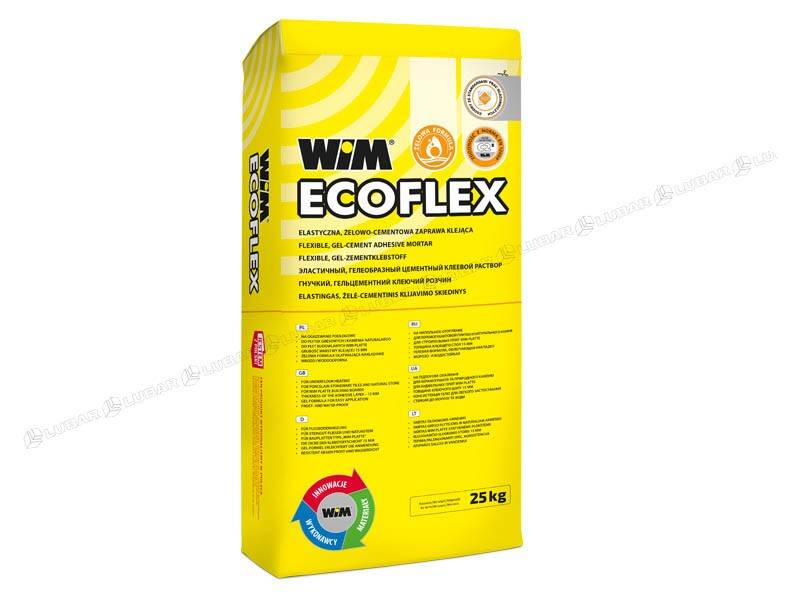 Klej do płytek żelowo-cementowy elastyczny WIM ECOFLEX C2T 25 kg