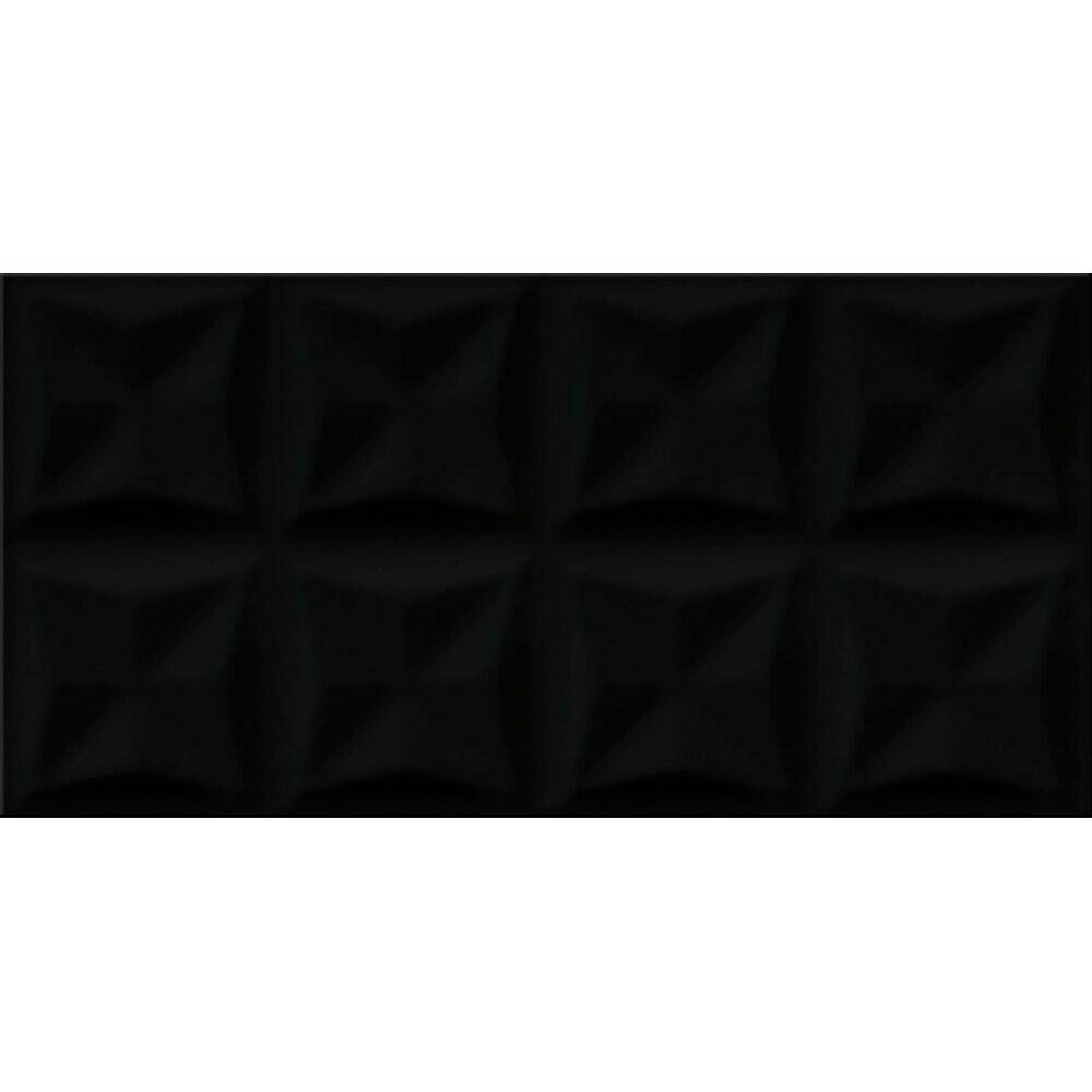 Płytka ścienna ORIGAMI black glossy structure 29,7x60 