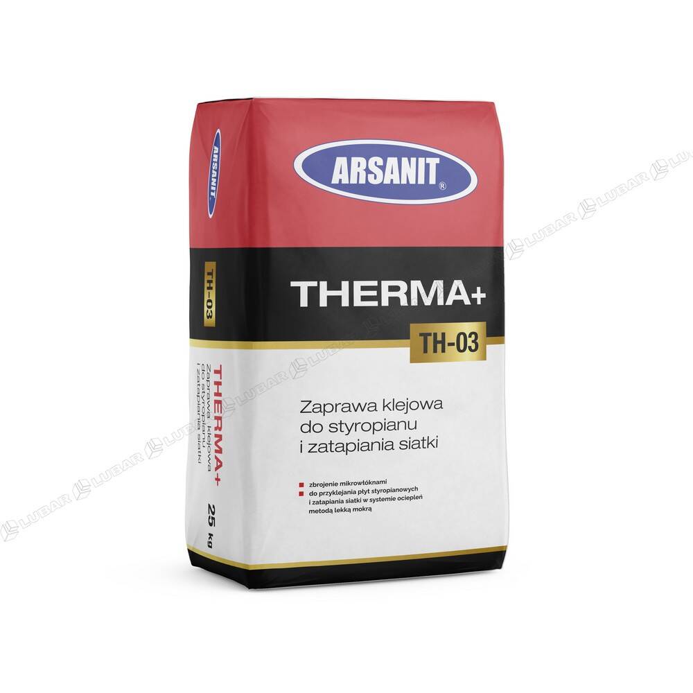 Zaprawa klejowa do zatapiania siatki na styropianie ARSANIT THERMA+ TH-03 25 kg