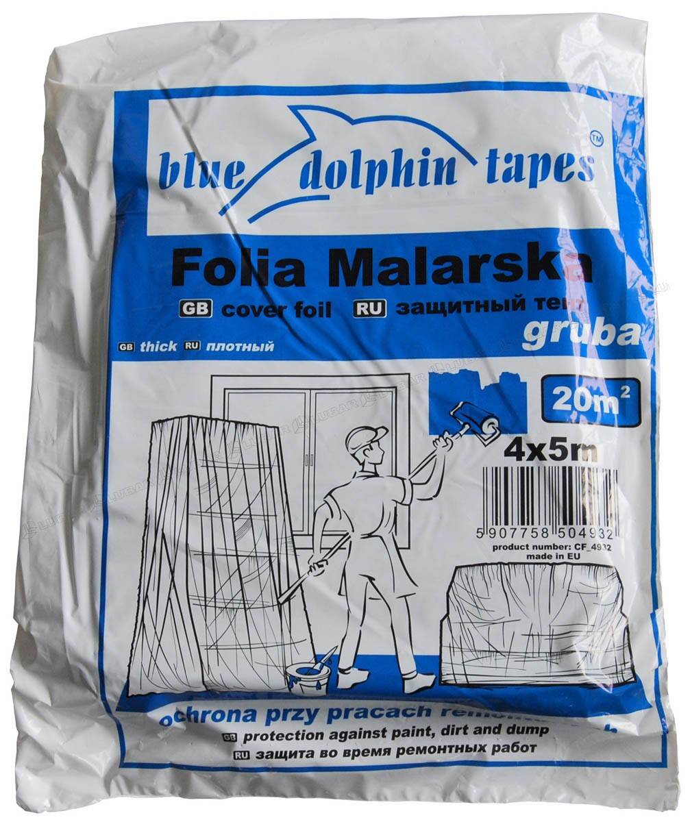 Folia malarska 4x5m Gruba CF-EP-04932 Blue Dolphin (Zdjęcie 1)