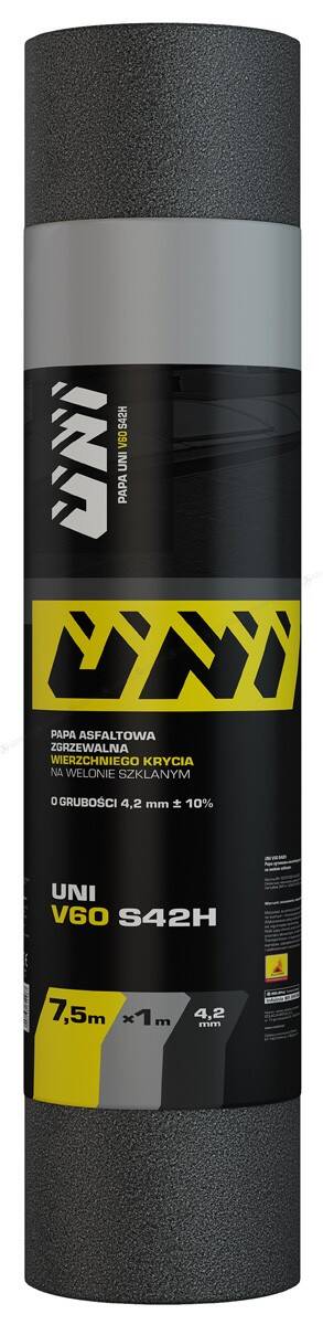 Papa termozgrzewalna UNI V60 S42H szary  7,5m2 nawierzchniowa