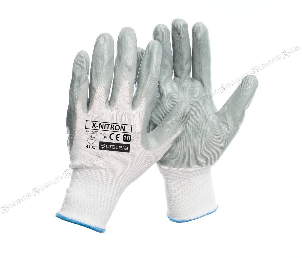 Rękawice ochronne BHP powlekane nitrylem X-NITRON r. 8