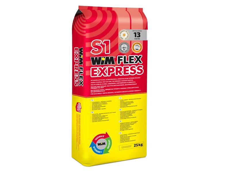 Klej do płytek wysoko elastyczny, szybkowiążący WIM FLEX EXPRESS S1 25KG