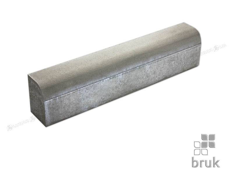 Krawężnik najazdowy 100/22/15 cm szary BRUK