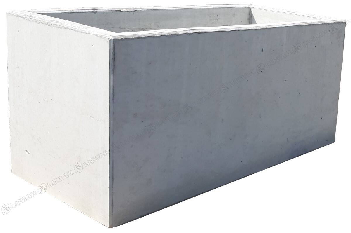 Donica betonowa koryto 50x50x100 cm - szary beton