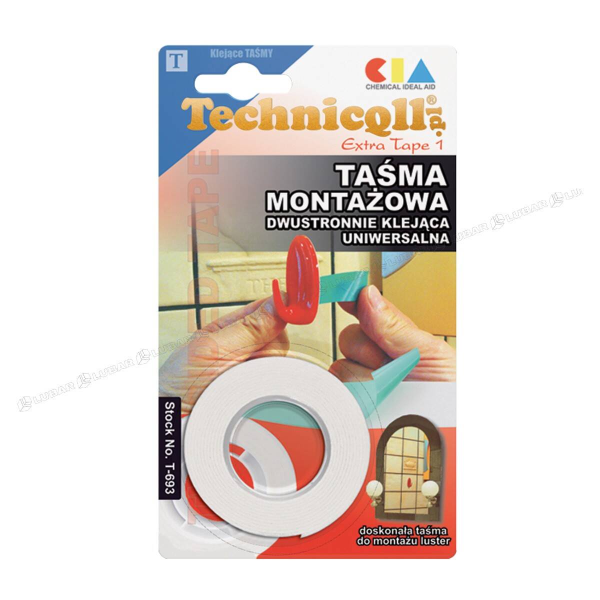 TECHNIQLL Taśma dwustronna piankowa 1,5m x 19mm T-693